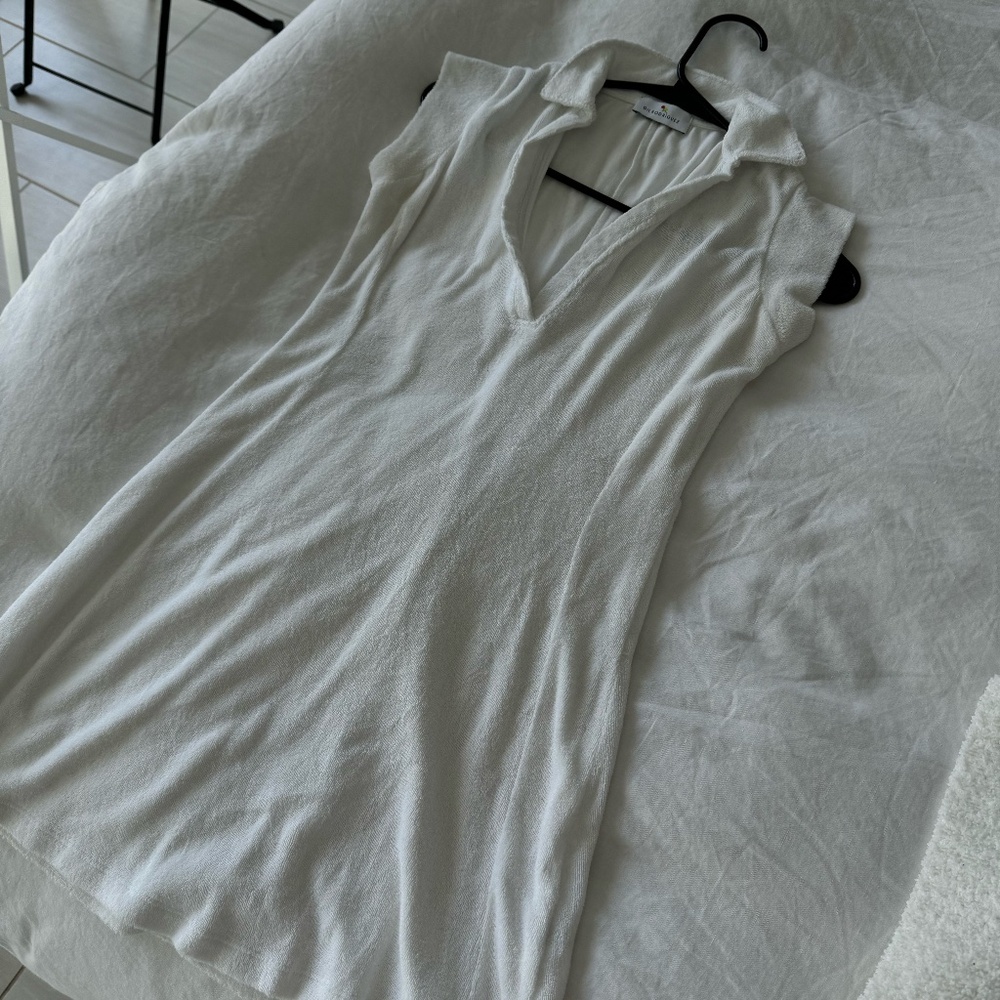 White Terry Cloth Mini Dress